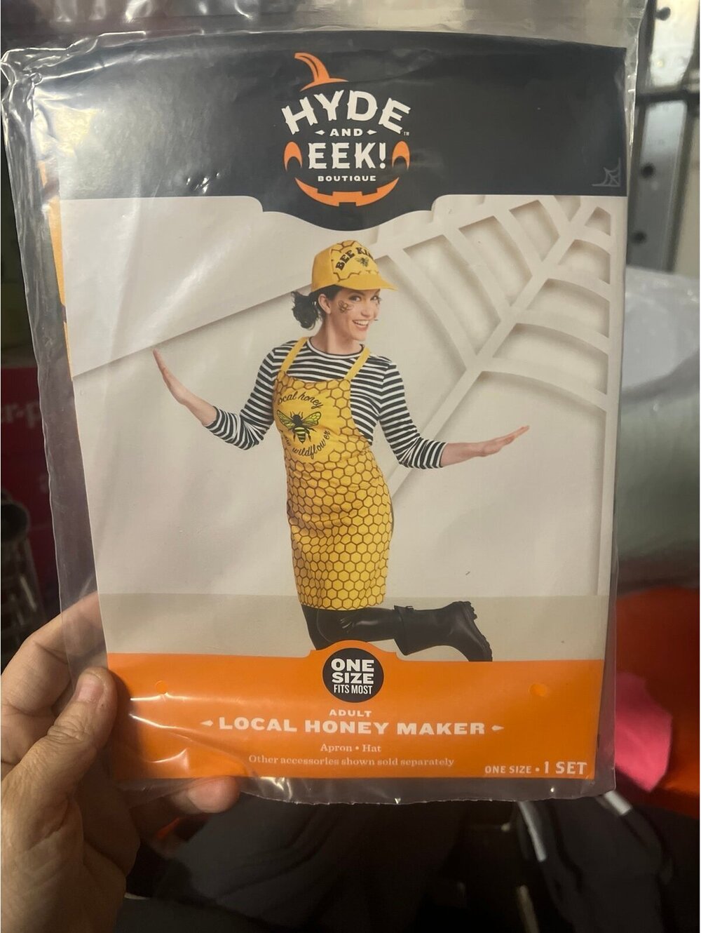 Adult Local Honey Maker Costume Apron Hat Set